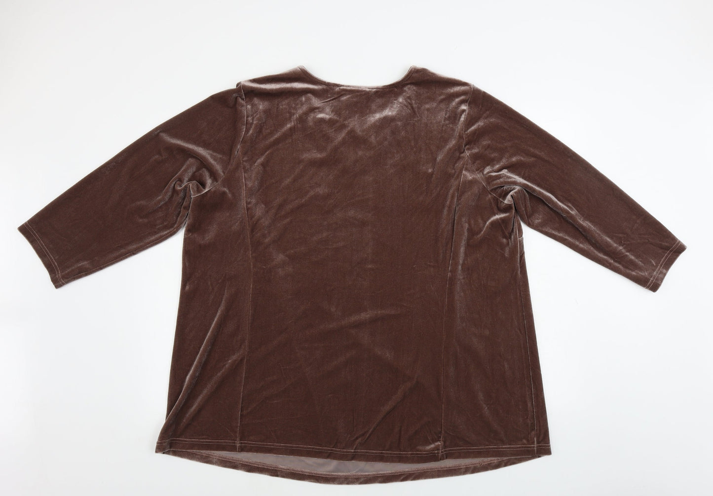 Womens UK Size 2XL Preworn Brown Basic Blouse