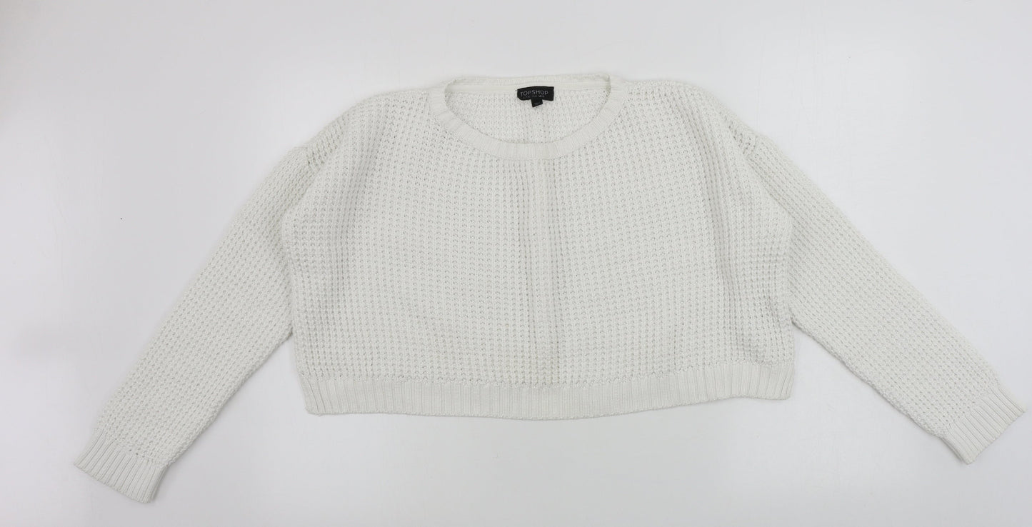 Womens UK Size 12 Topshop White Pullover Jumper