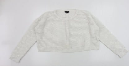 Womens UK Size 12 Topshop White Pullover Jumper