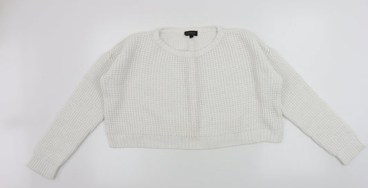 Womens UK Size 12 Topshop White Pullover Jumper