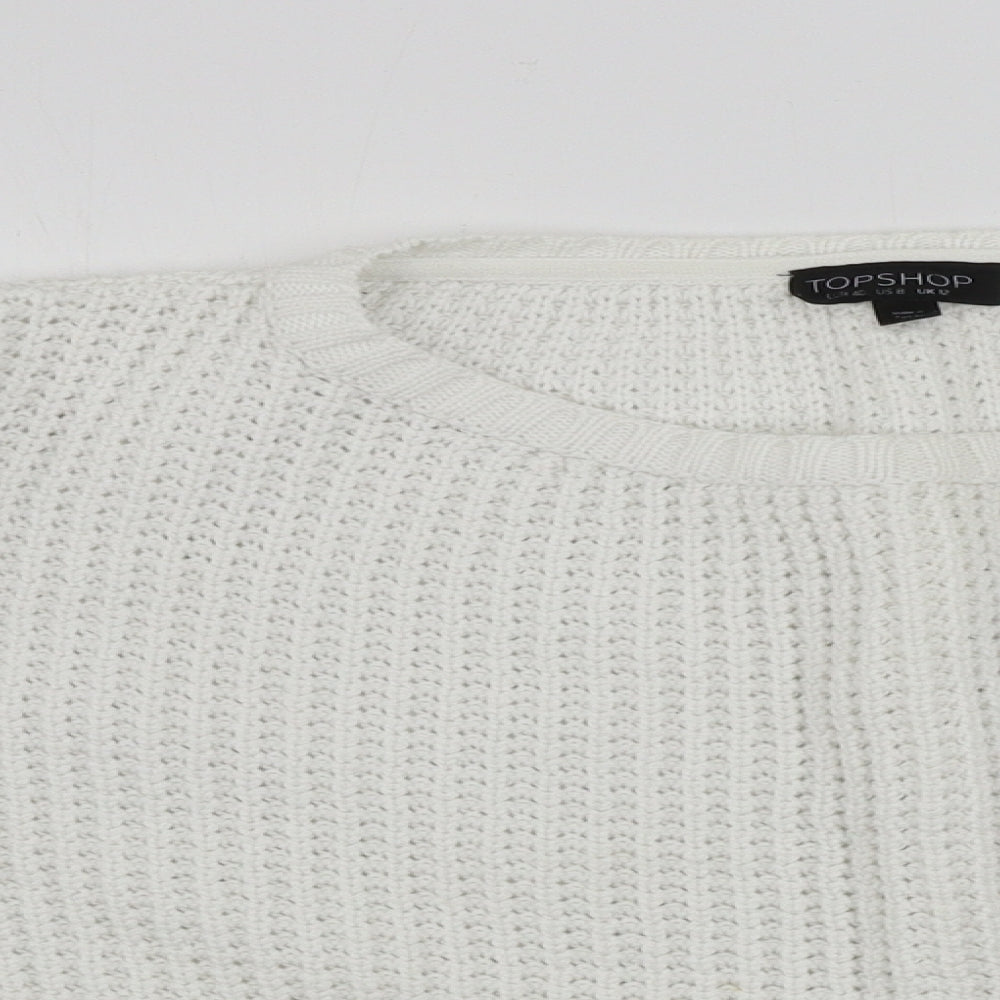 Womens UK Size 12 Topshop White Pullover Jumper