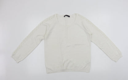 Womens UK Size 12 Marks and Spencer White Pullover Jumper