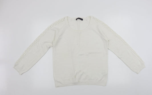 Womens UK Size 12 Marks and Spencer White Pullover Jumper