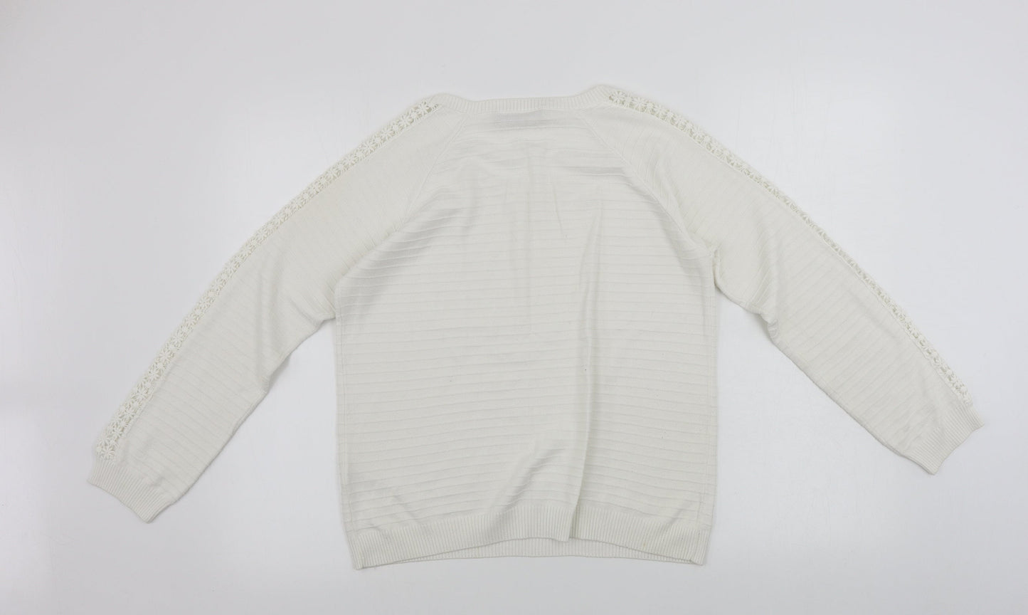 Womens UK Size 12 Marks and Spencer White Pullover Jumper