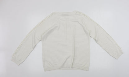 Womens UK Size 12 Marks and Spencer White Pullover Jumper