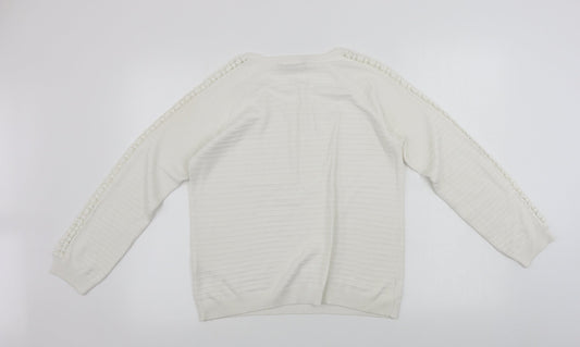 Womens UK Size 12 Marks and Spencer White Pullover Jumper