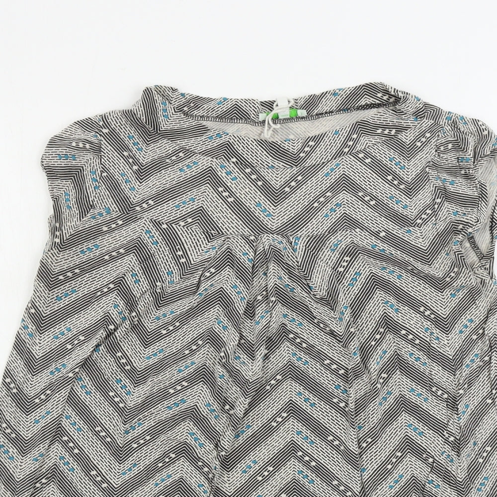 Lime   Womens Green Geometric  Basic T-Shirt Size 12