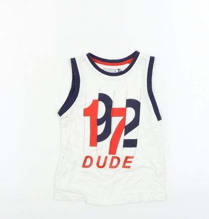 TU Boys White   Basic T-Shirt Size 4 Years