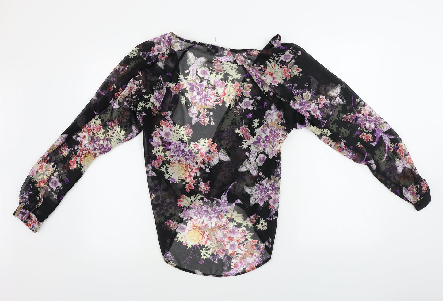 Womens UK Size 8 New Look Black Basic Blouse