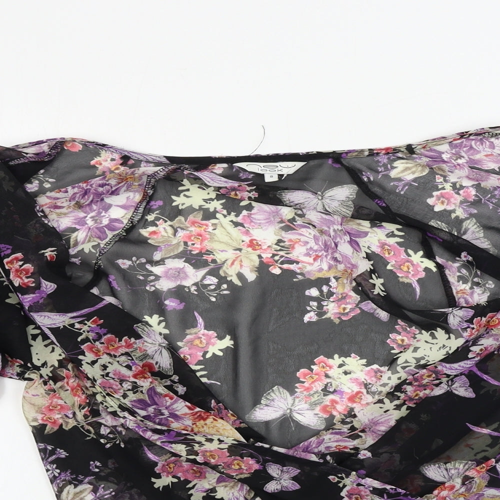 Womens UK Size 8 New Look Black Basic Blouse