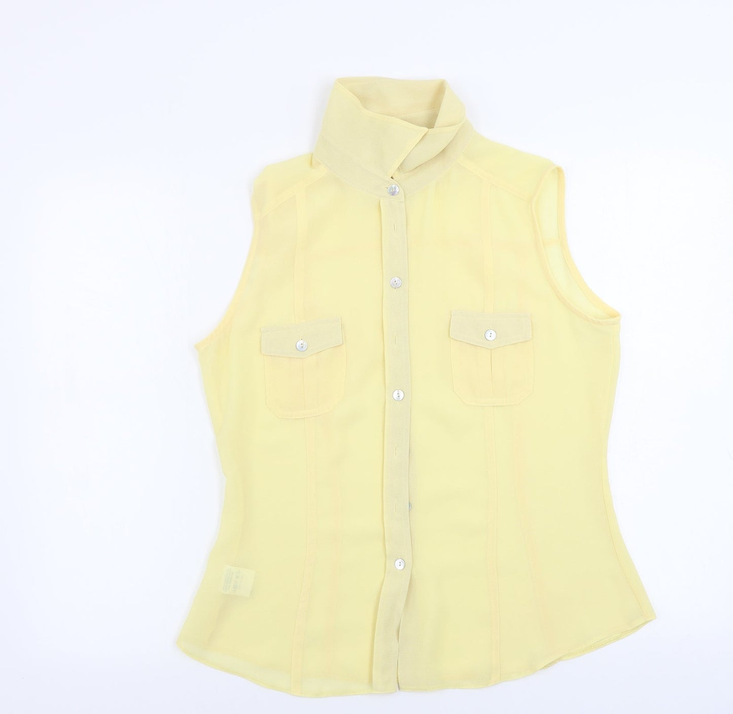 Womens UK Size 16 New Look Yellow Basic Button-Up