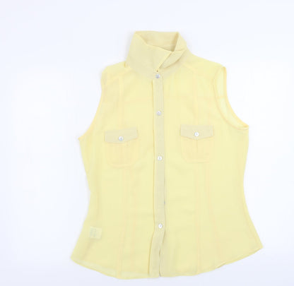 Womens UK Size 16 New Look Yellow Basic Button-Up