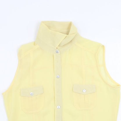 Womens UK Size 16 New Look Yellow Basic Button-Up