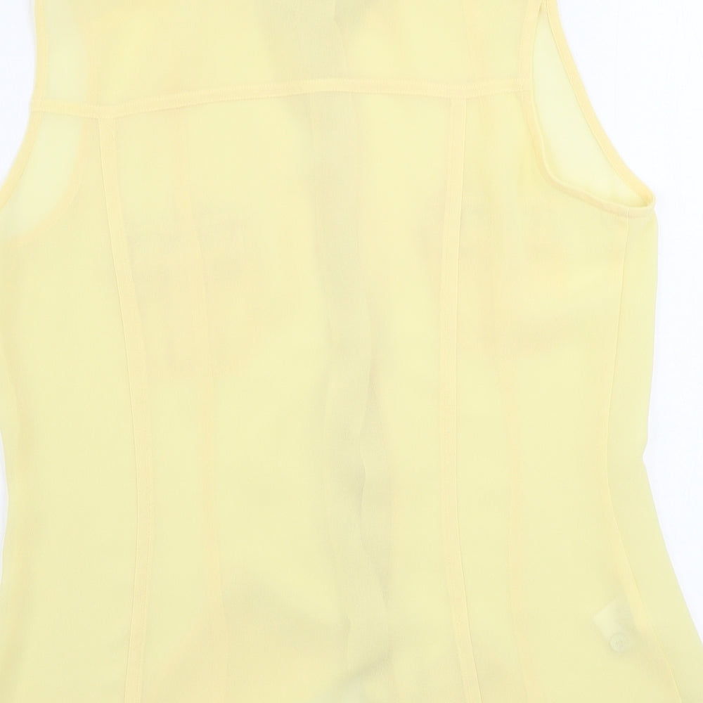 Womens UK Size 16 New Look Yellow Basic Button-Up