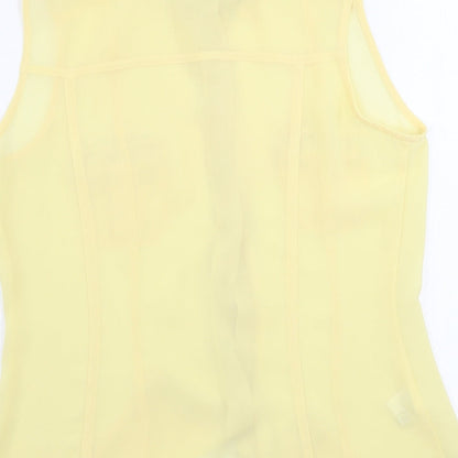 Womens UK Size 16 New Look Yellow Basic Button-Up