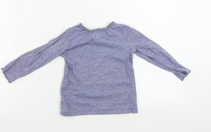 H&M  Girls Blue Striped  Basic T-Shirt Size 2 Years