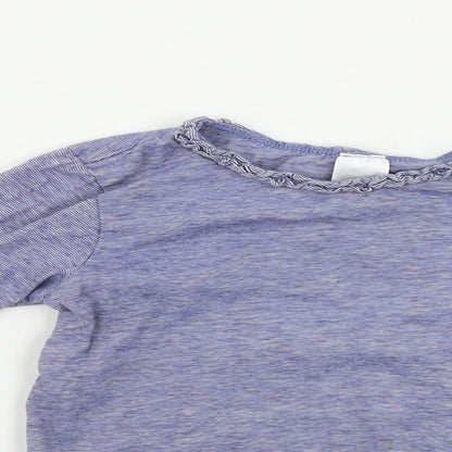 H&M  Girls Blue Striped  Basic T-Shirt Size 2 Years