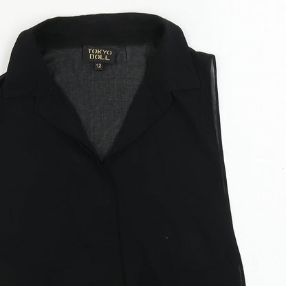Tokyo Doll  Womens Black   Basic Button-Up Size 12