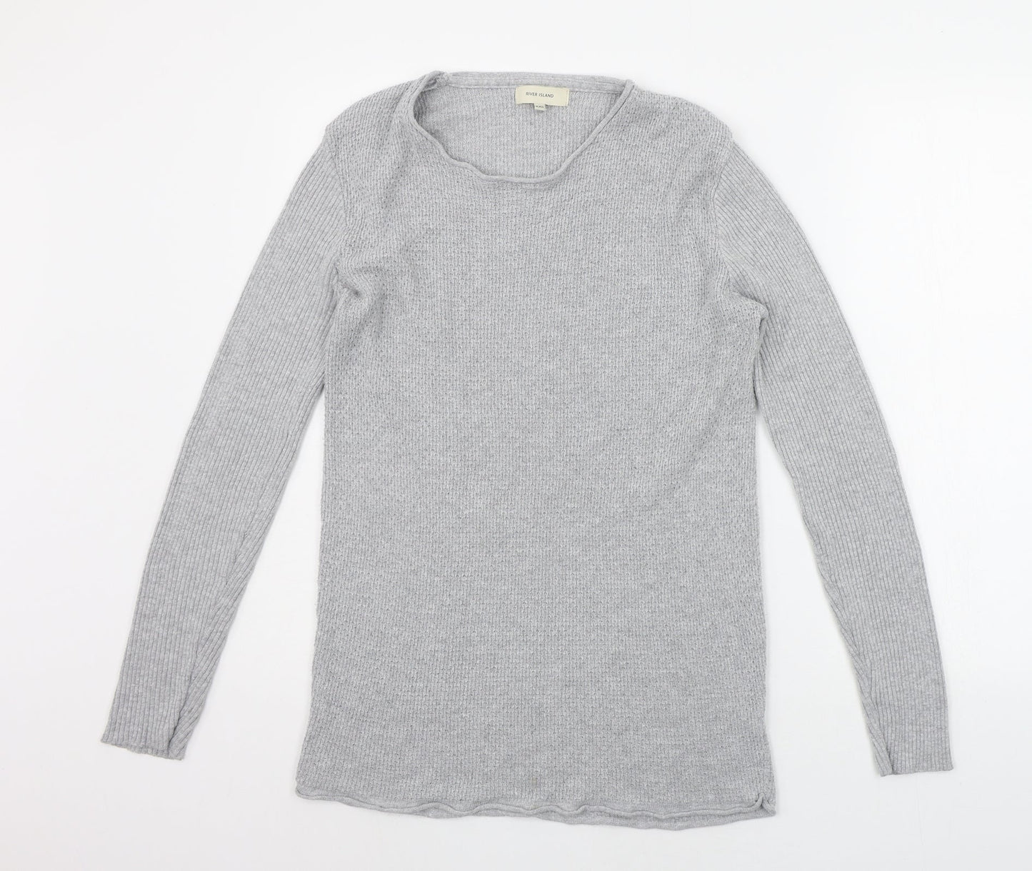 Womens UK Size 2XS River Island Grey Pullover Jumper