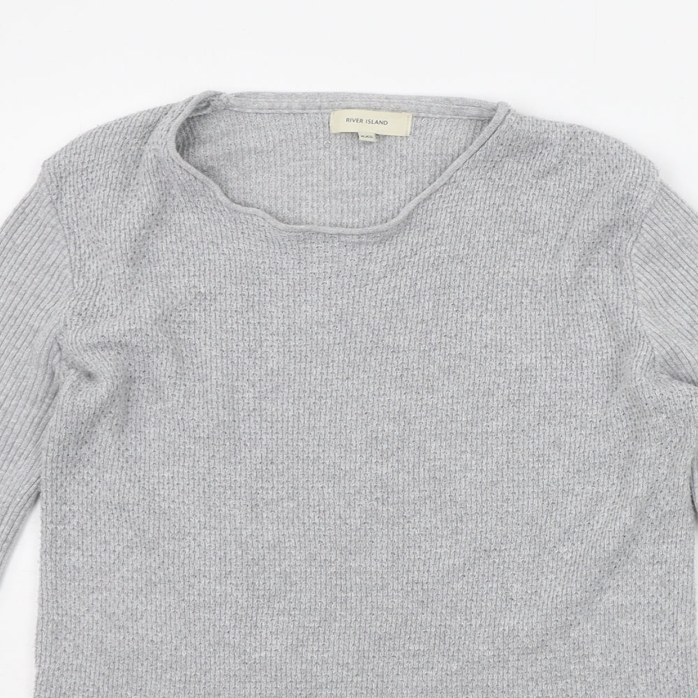 Womens UK Size 2XS River Island Grey Pullover Jumper