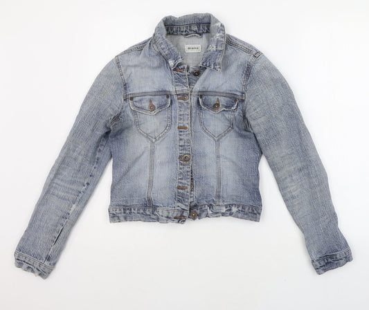 Womens UK Size 10 Moto Blue Jacket