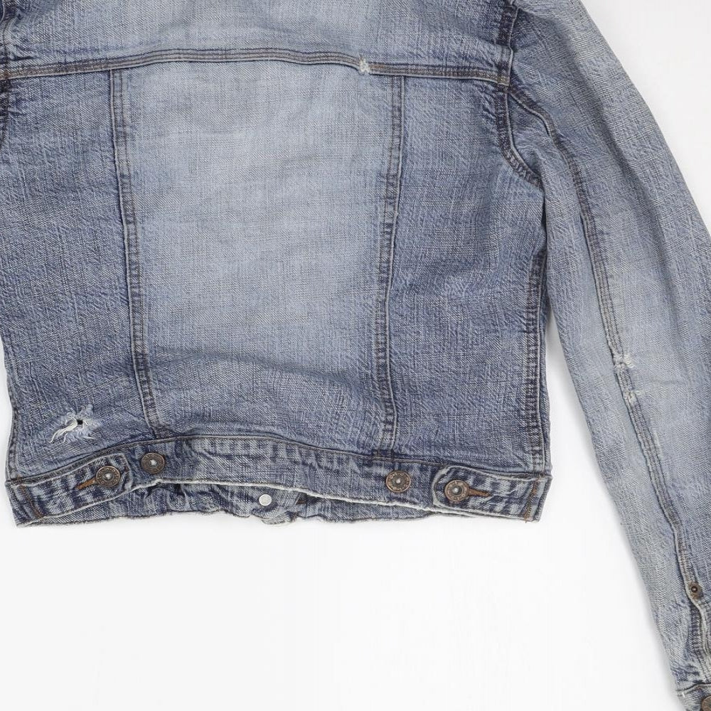 Womens UK Size 10 Moto Blue Jacket