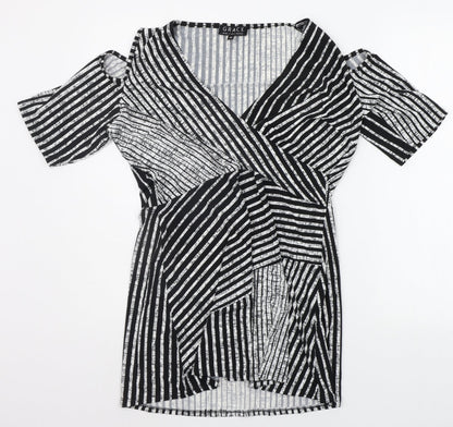 Grace Womens Black Striped  A-Line  Size 14