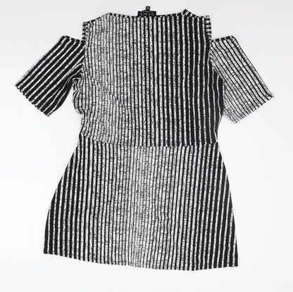 Grace Womens Black Striped  A-Line  Size 14
