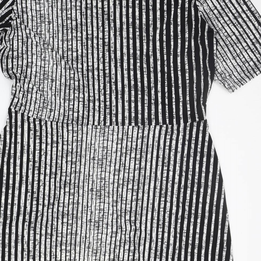 Grace Womens Black Striped  A-Line  Size 14