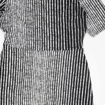 Grace Womens Black Striped  A-Line  Size 14