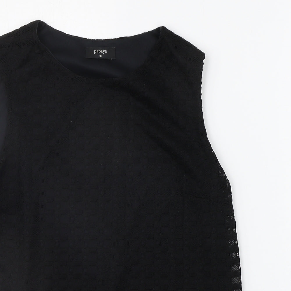 Papaya Womens White   Basic T-Shirt Size 10