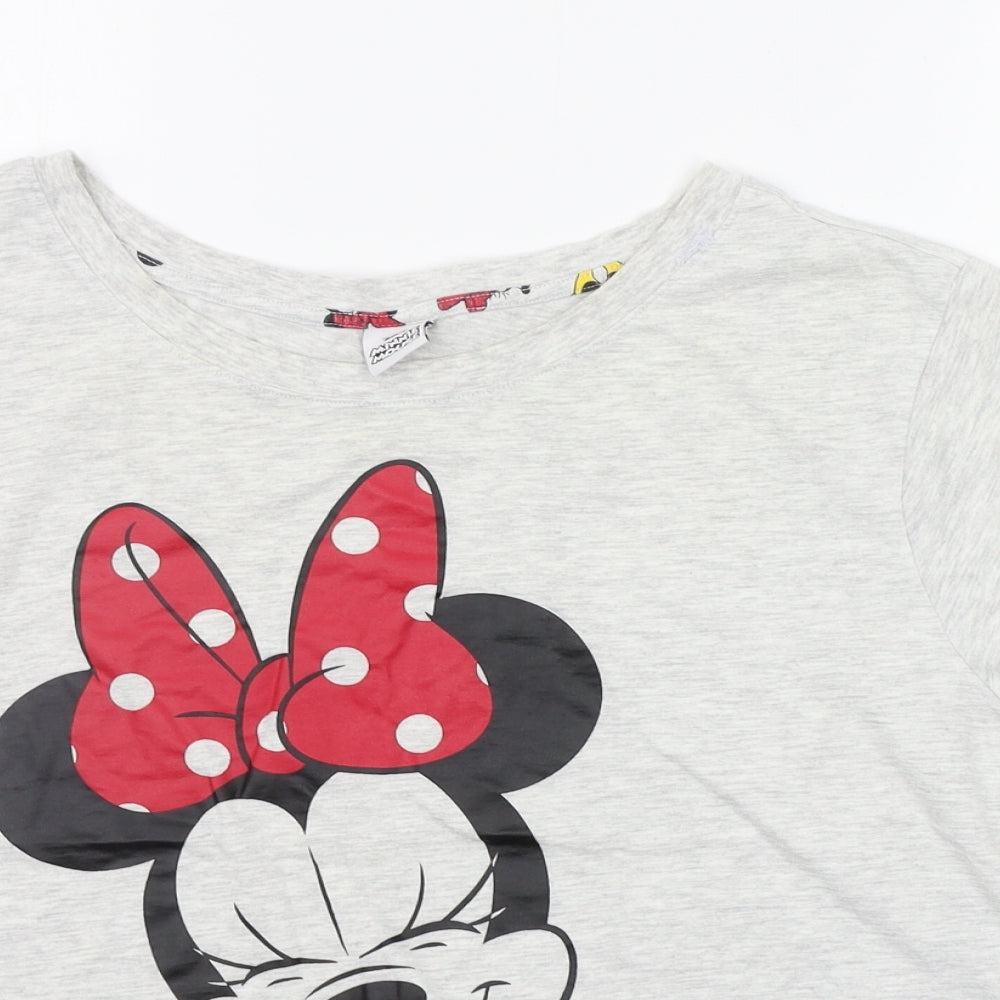 Matalan Womens Grey Geometric  Top Pyjama Top Size M  - MICKEY MOUSE