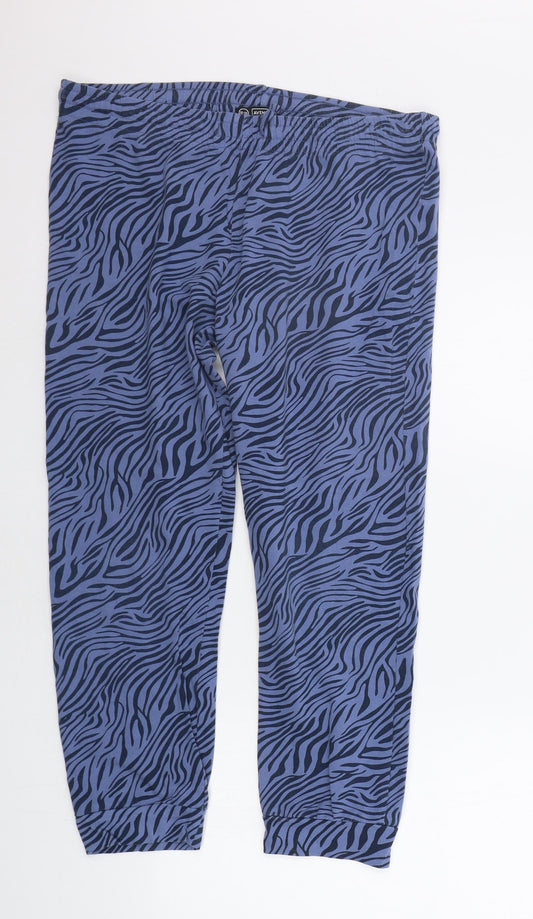 Avenue Womens Blue Animal Print  Jogger Trousers Size 12 L25 in