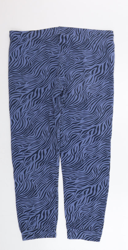 Avenue Womens Blue Animal Print  Jogger Trousers Size 12 L25 in