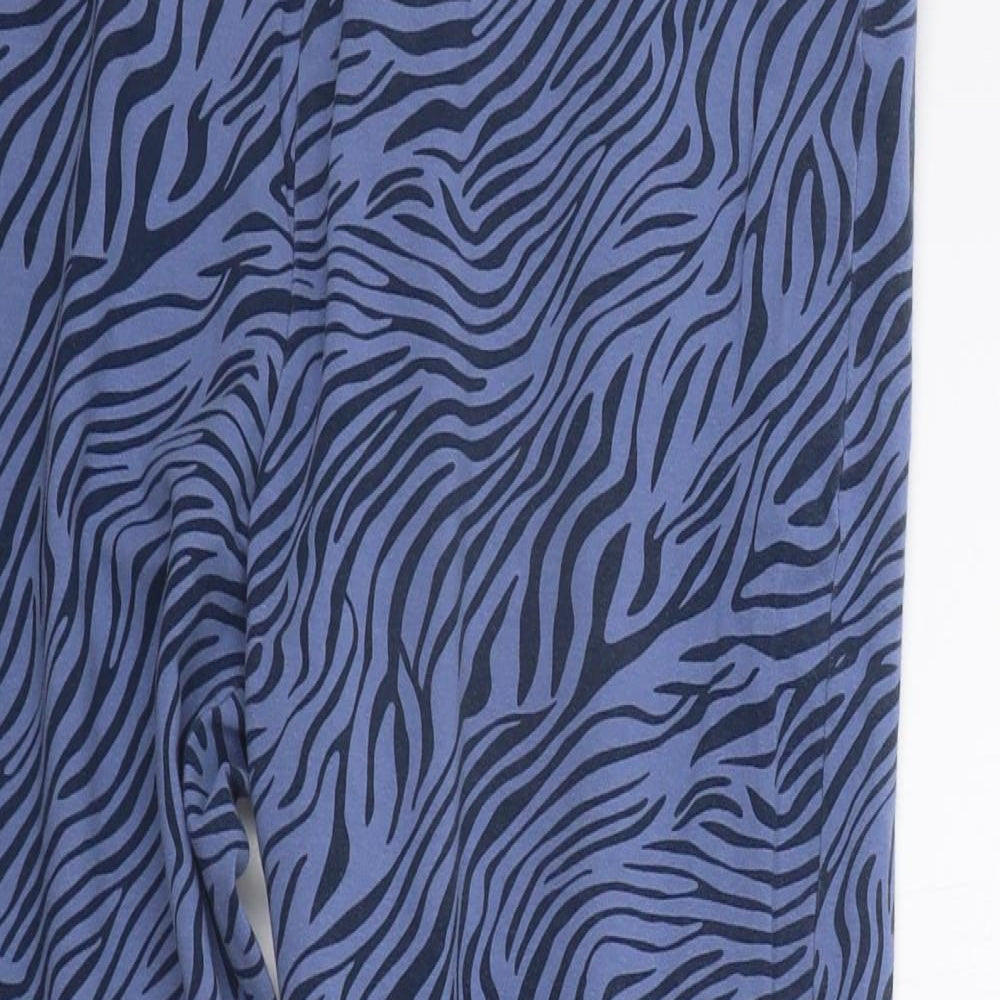 Avenue Womens Blue Animal Print  Jogger Trousers Size 12 L25 in