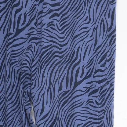 Avenue Womens Blue Animal Print  Jogger Trousers Size 12 L25 in