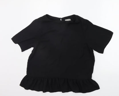 F&F Womens Black Houndstooth  Basic Blouse Size 12