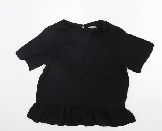 F&F Womens Black Houndstooth  Basic Blouse Size 12