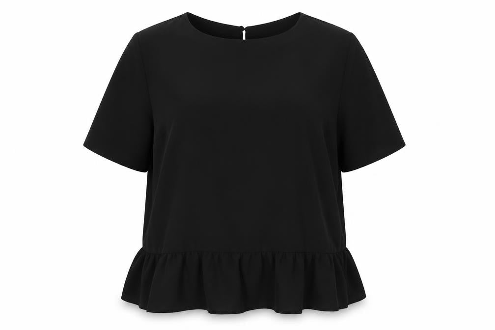 Womens UK Size 12 F&F Black Basic Blouse