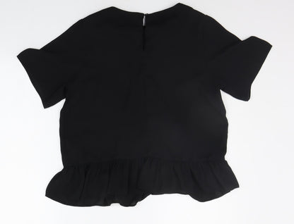 F&F Womens Black Houndstooth  Basic Blouse Size 12