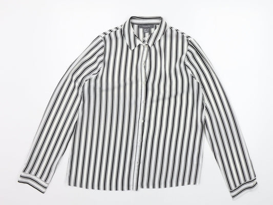 Primark Womens Black Striped  Basic Button-Up Size 10