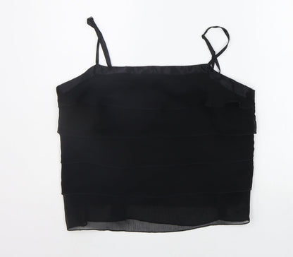 Womens UK Size 14 Dorothy Perkins Black Basic Tank