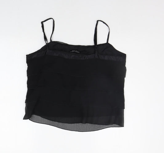 Womens UK Size 14 Dorothy Perkins Black Basic Tank