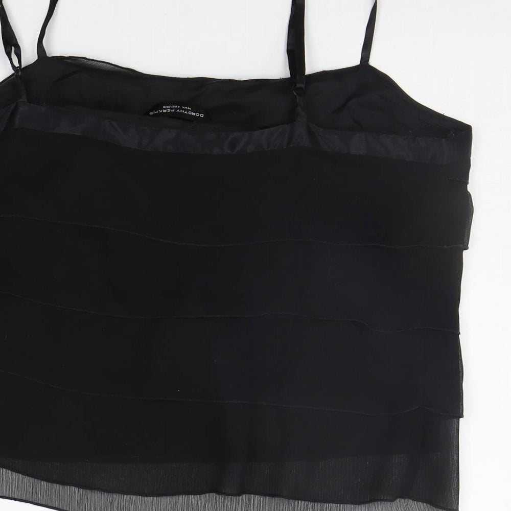 Womens UK Size 14 Dorothy Perkins Black Basic Tank