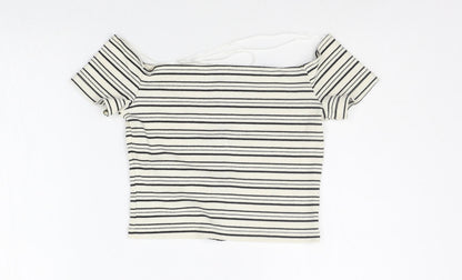 Womens UK Size 4 Topshop Beige Basic Blouse