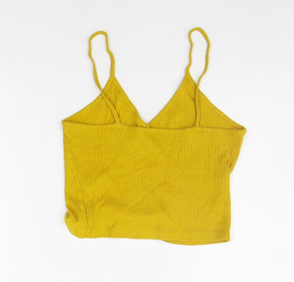Womens UK Size 8 Topshop Yellow Basic Tank