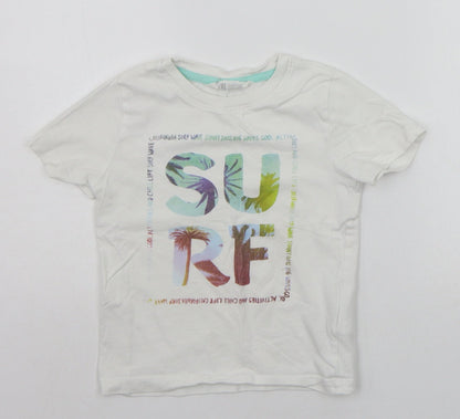 H&M Girls White   Basic T-Shirt Size 3-4 Years