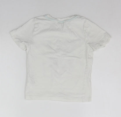 H&M Girls White   Basic T-Shirt Size 3-4 Years
