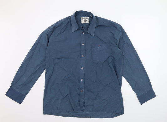 Alessandro Bertoluci Mens Blue    Button-Up Size 17