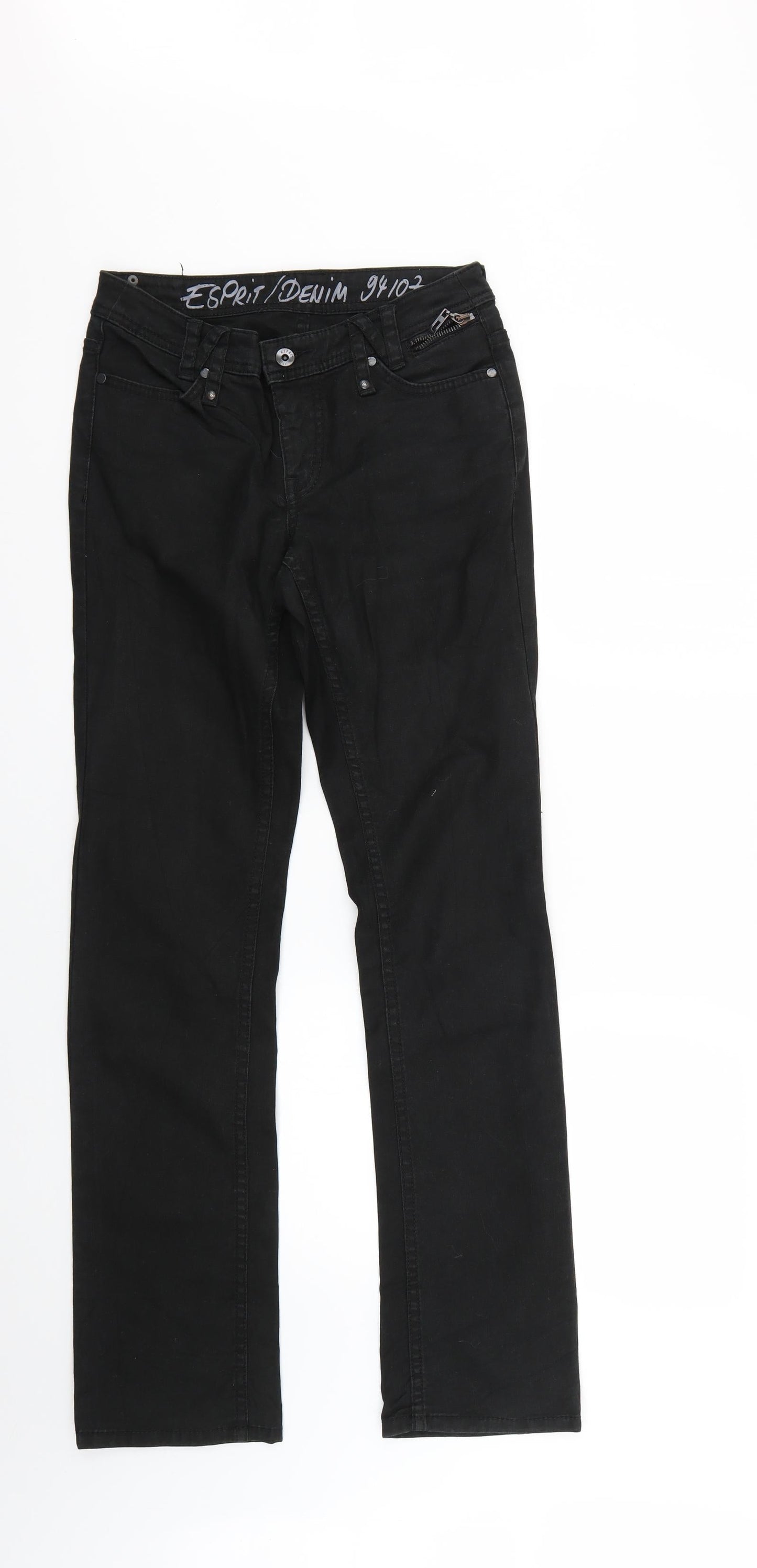 Womens UK Size  Preworn Regular Fit Skinny Black Jeans
